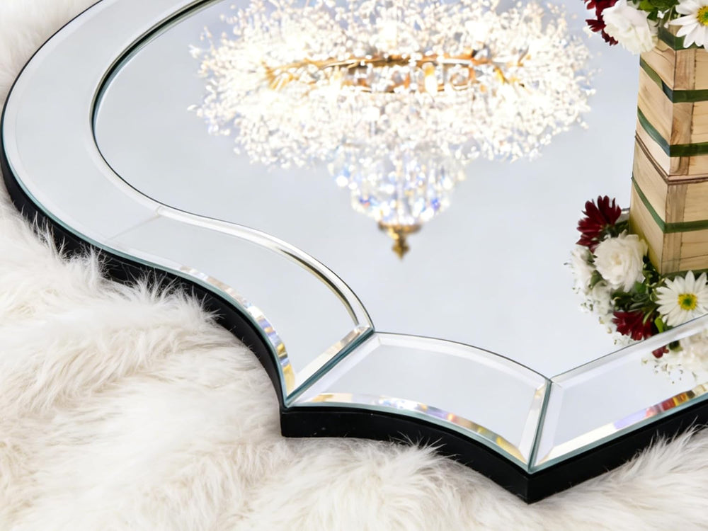 Chende 32"x47" Scalloped Large Wall Mirror for Decor Living Room, A...