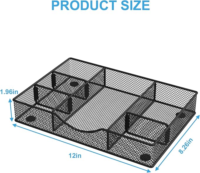 VyGrow Desk Drawer Organizer Tray, Metal Mesh Drawer Organizers Office - Image 2