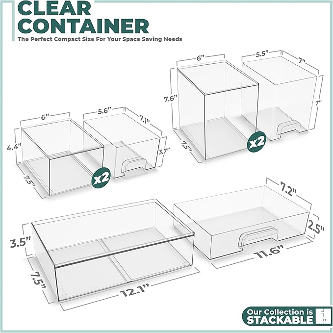 Sorbus Acrylic Storage Containers - Image 3