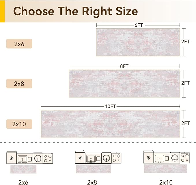 Washable Area Rugs 2'x6' Non-Slip Modern Abstract Soft - Image 2