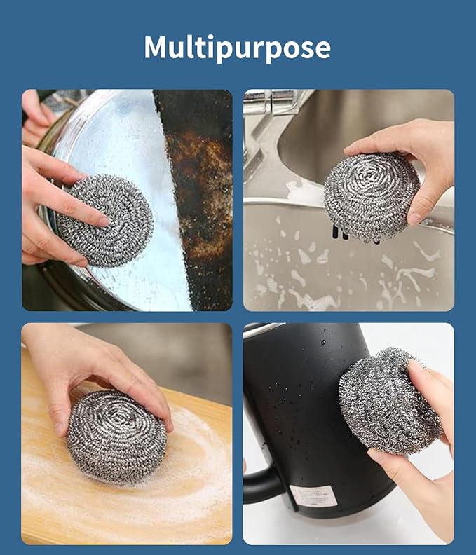6Pcs Steel Wool Scrubbers - Image 4