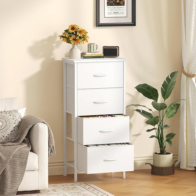 Sweetcrispy 4 Fabric Drawer Small Dresser, Bedside Nightstand - Image 2