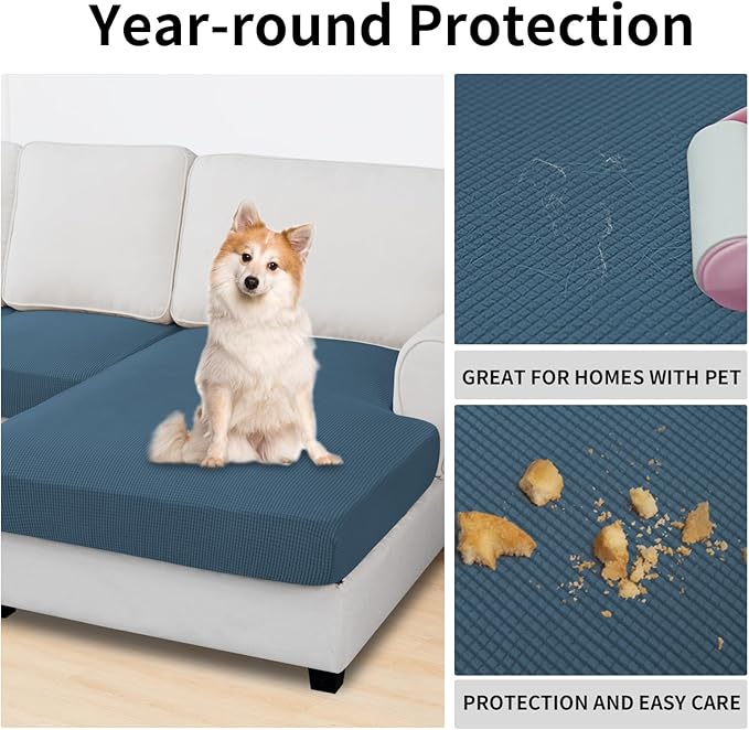 Easy-Going Stretch 4 Pieces Couch Cushion Covers - Image 3
