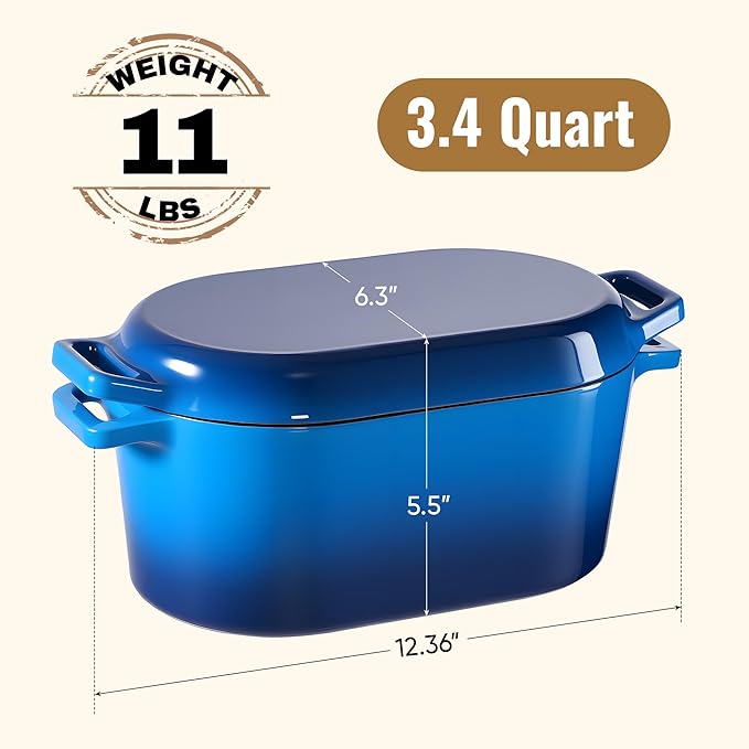 Dutch Oven for Bread Baking, 3.4 QT Bread Dutch Oven for Sourdough, Enamelled - Image 2