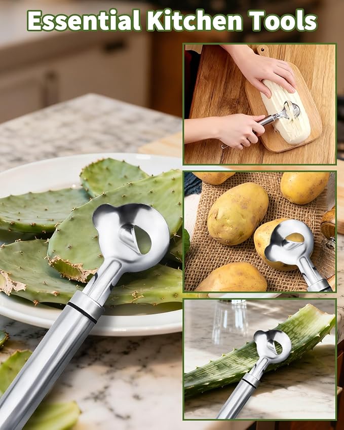 2 PCS Cactus Peeler Tool, Cactus Peeler Spoon, Long Handle Knife - Image 7