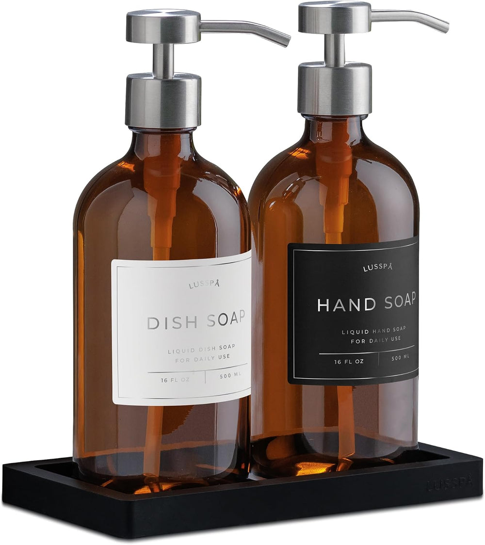 Glass Soap Dispenser Set of 2