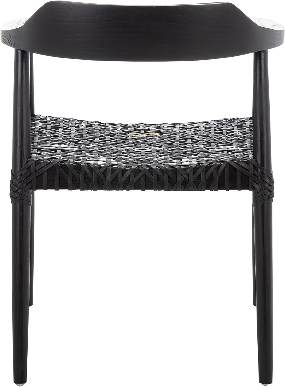SAFAVIEH Munro Lther Wood Accent Chair, 20" Seat Mid-Century Black ACH1005B