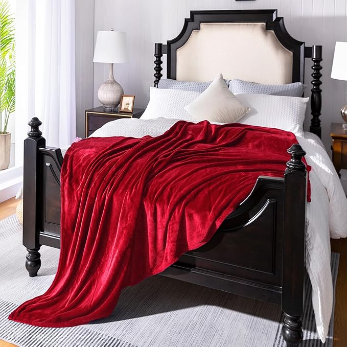 JIAHANNHA Red Throw Blanket Decorations Thin Fleece Blanket 50"x60", Super Soft - Image 3
