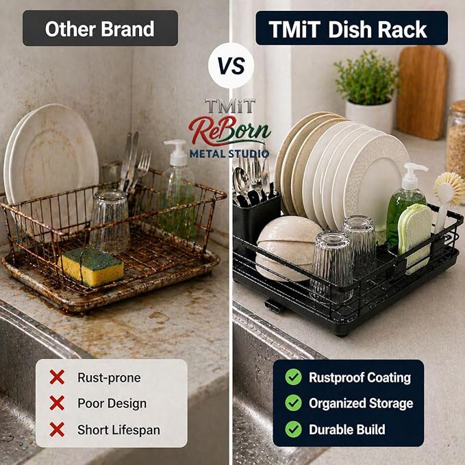 Metal Dish Drying Rack for Kitchen Counter, Sink Organizer