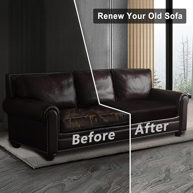 Leather Look Couch Cushion Covers Sofa Seat Slipcovers Sets Couches Furniture - Image 7
