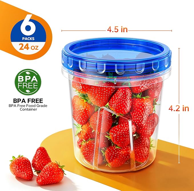Freezer Storage Containers, Airtight Plastic Food Storage Containers - Image 2