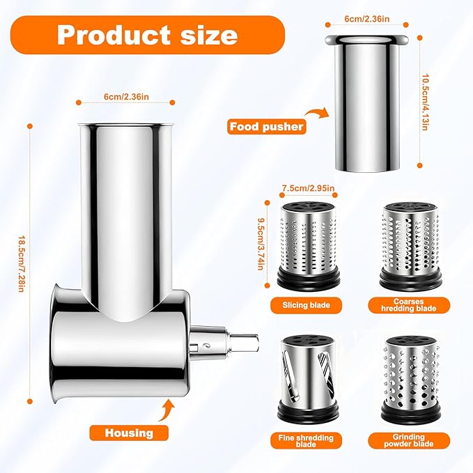 Stainless Steel Slicer Shredder Attachments