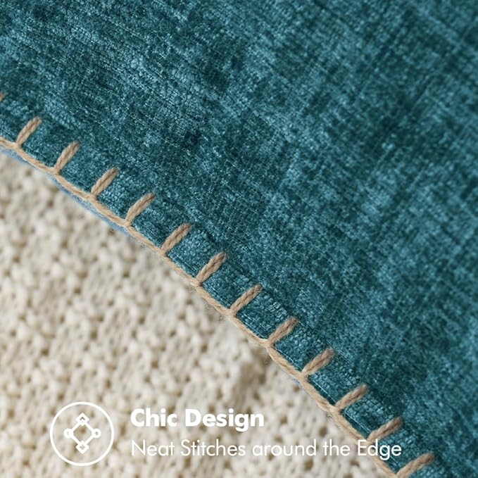 MIULEE Pack of 2 Couch Throw Pillow Covers 18x18 Inch Dark Teal Farmhouse - Image 2