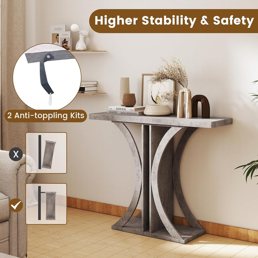 GIANTEX 40" Narrow Console Table, Industrial T-Shaped Entryway Table | S...