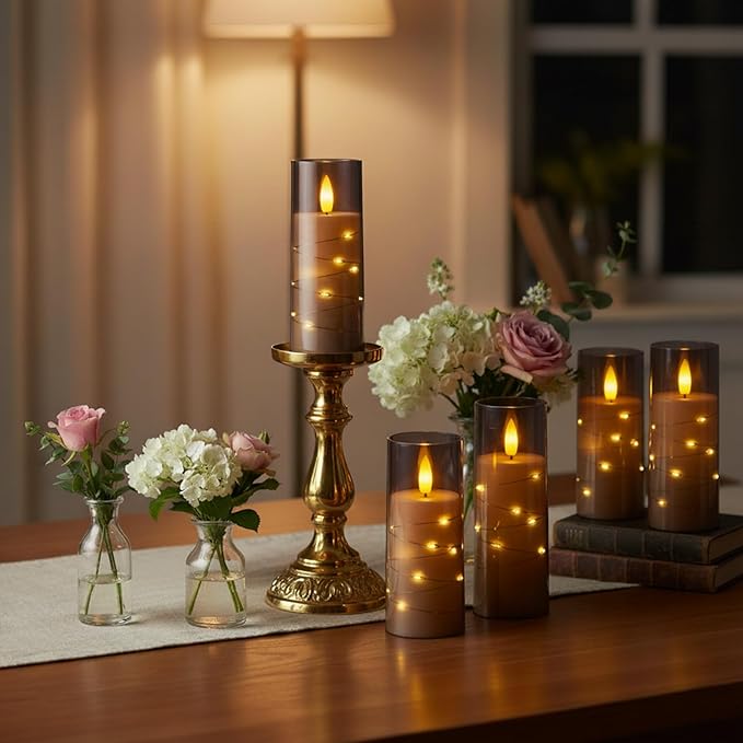 Raycare Flameless Candle with Remote Timer – 9 Flickering Acrylic Battery Ope...