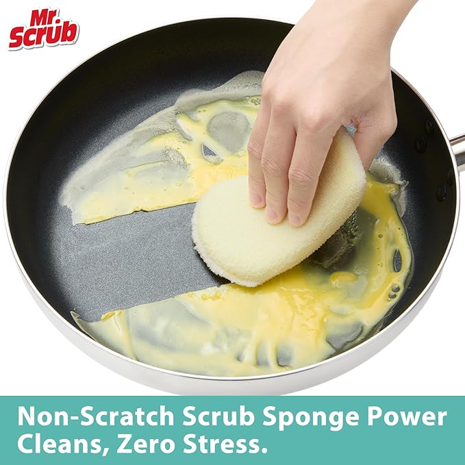 Mr. Scrub Kitchen Sponges, Dish Scrub Sponge 12 Pack Odor-Resistant, - Image 3