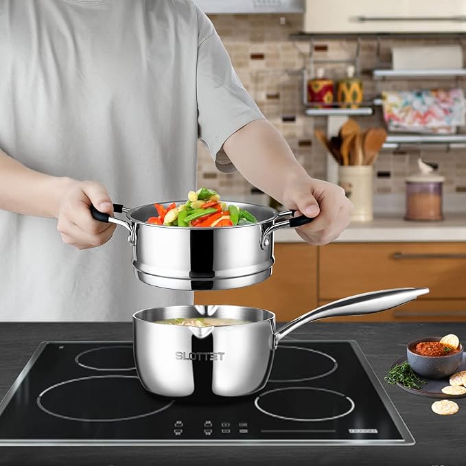 SLOTTET Tri-Ply Full Body Stainless Steel Sauce Pan - Image 2