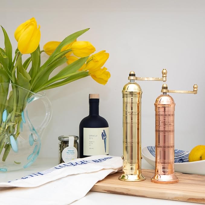 Alexander Home Original Greek Pepper Mill, 9-Inch Brass – European Manual