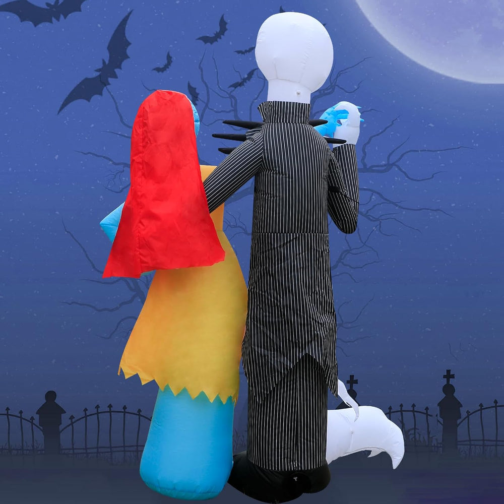 6FT Halloween Outdoor inflatables Decorations,Blow Up Skeleton and Dog Decora...