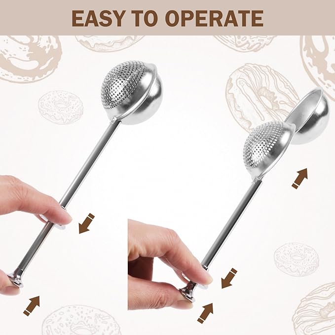 2pcs Stainless Steel Loose Tea Leaf Steeper&Sugar Shaker Duster Sifter 2 in 1 - Image 5