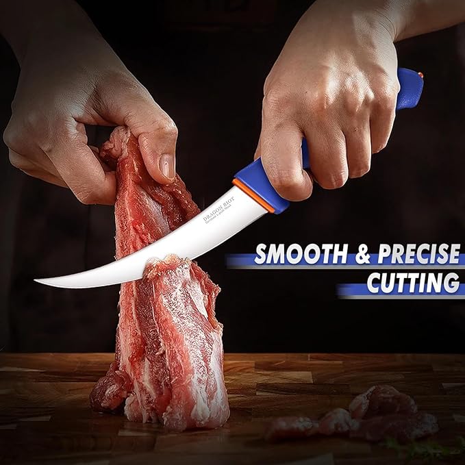 DRAGON RIOT 6 Pcs Butcher Knives Set, Meat Processing Knife Set