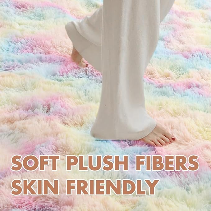 6x9 Ft Large Shag Kids Colorful Rug - Image 4