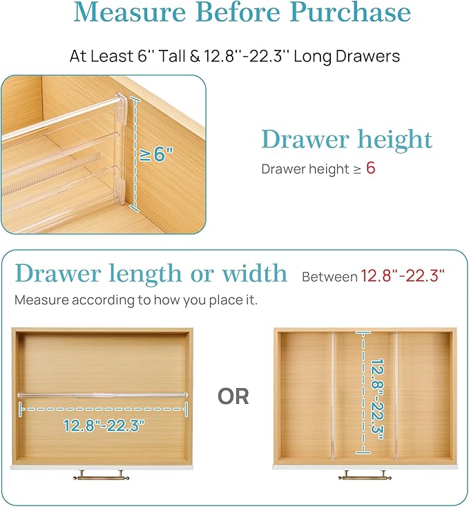 Vtopmart 10 Pack 6" Tall Upgrade Drawer Dividers - Image 2