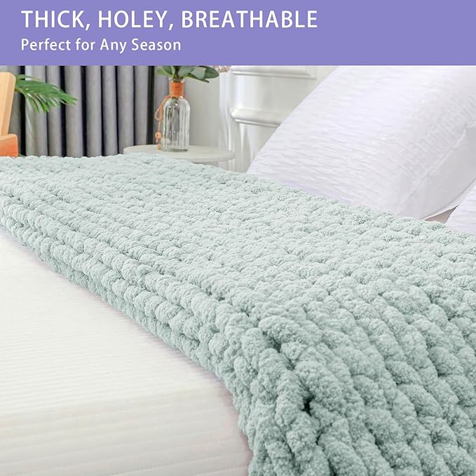 Bigacogo Chunky Knit Throw Blanket - Image 4