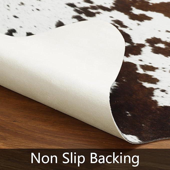 AROGAN Western Decor Faux Fur Cowhide Rug, 5.2 x 6.2 Feet Premium Animal Skin - Image 3
