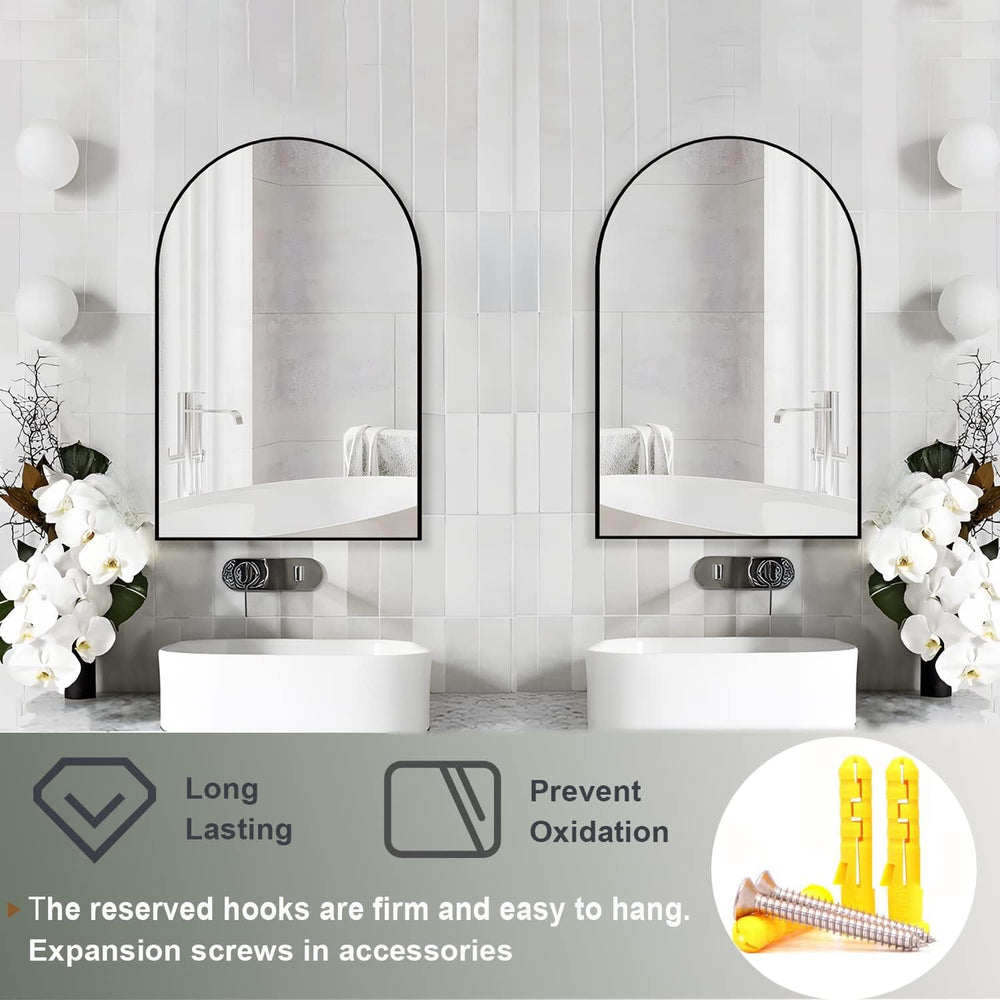 Wall Mounted Mirror, Arched Wall Mirror for Bathroom, 20"x30" Arch ...