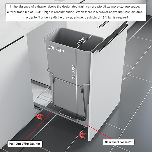 Dowell B15 Aluminum Base Wastebasket Pullout