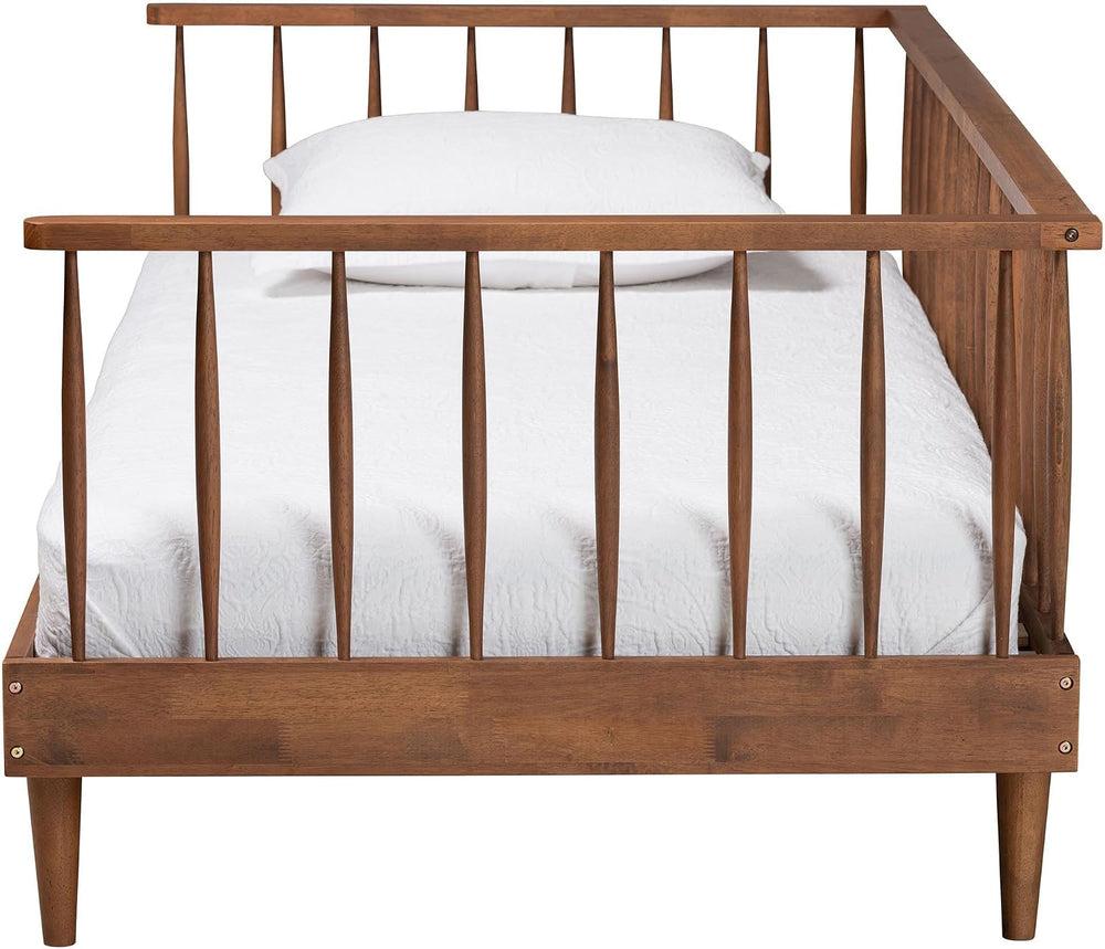 Baxton Studio Matilda Mid-Century Modern Ash Walnut Finished Wood Twin Size D...