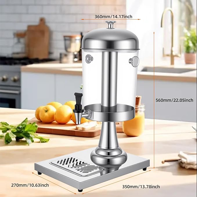 2.11 Gallon Beverage Dispenser, Leak-proof Spigot and Detachable Drip Tray - Image 2