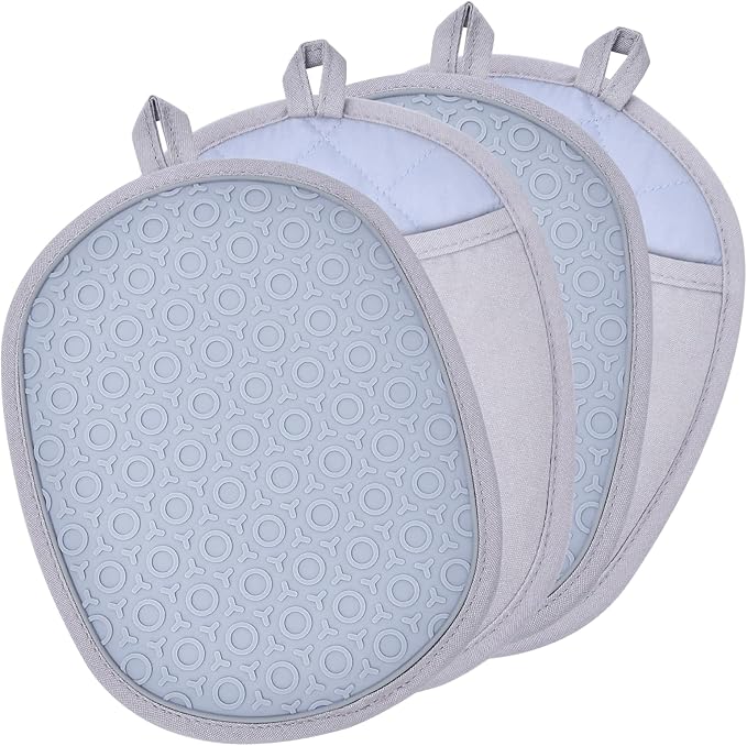 4Pack Silicone Pot Holders and Oven Mitts Set, Anti-Slip Hot Pads by Unknown