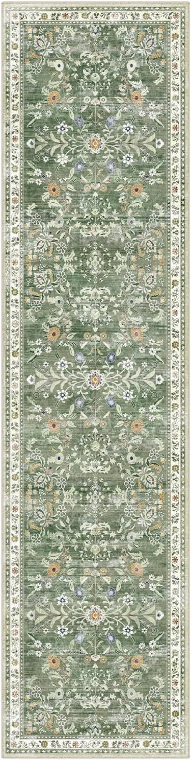 Yamaziot Washable Runner Rug 2x8 – Non Slip Boho Floral Hallway Runner Rug - Image 9