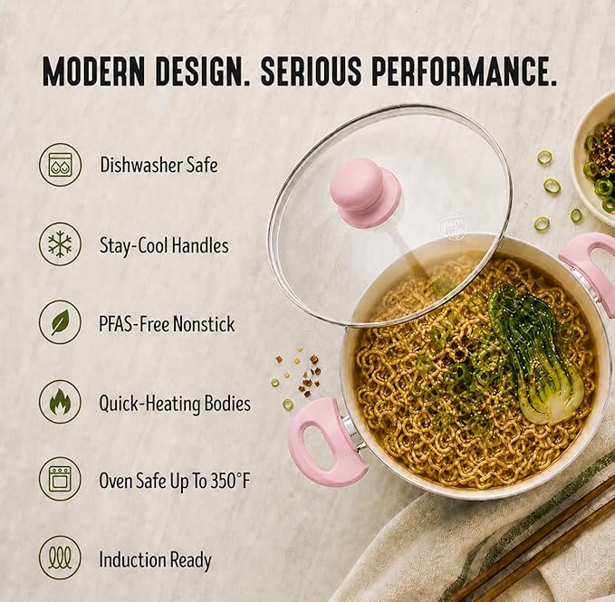 GreenLife 16-Piece Nonstick Cookware Set, Non-Toxic Ceramic Pots and Pans Set - Image 7