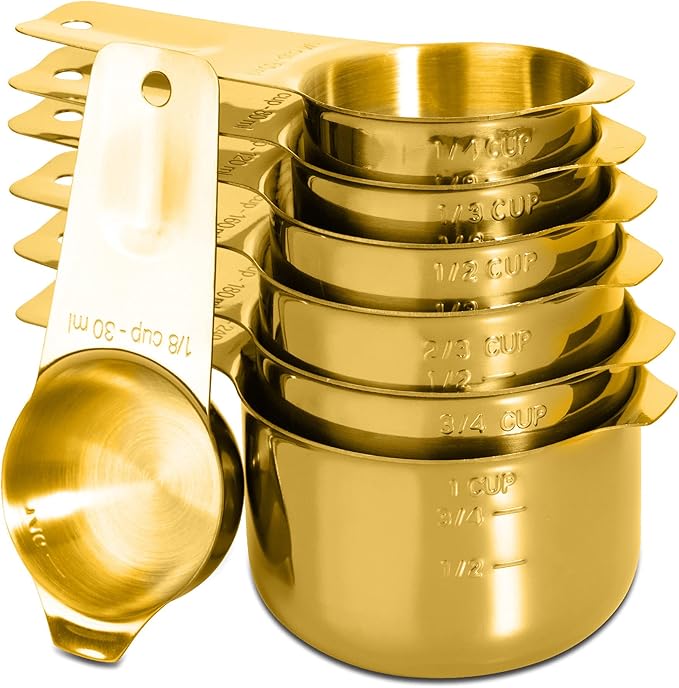 Set of 7 Heavy Duty Measuring Cups, 18/8 Stainless Steel by ALLWIN-HOUSEWARE