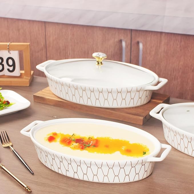 insongdafa 11" x 7.5" Ceramic Oval Casserole Dish - Image 4