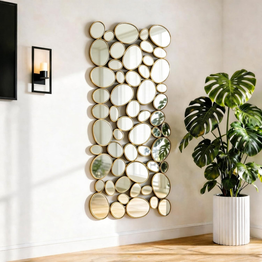 Gold Wall Mirrors Decorative - 51"x23" Large Modern Wall Mirror for...