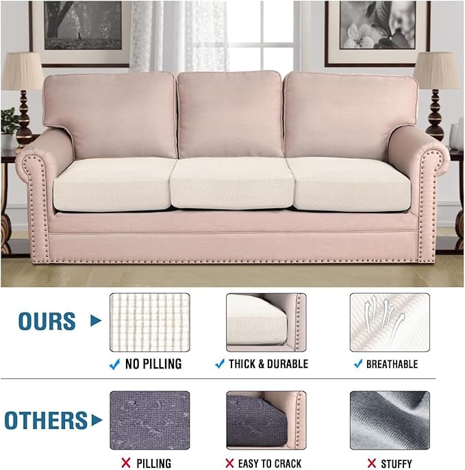 H.VERSAILTEX Super Stretch Individual Seat Cushion Cover Sofa Covers Couch - Image 2