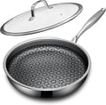 Non Stick Frying Pans with lid, 8 inch Hybrid Frying Pans Nonstick, non stick by KURRUNGIE