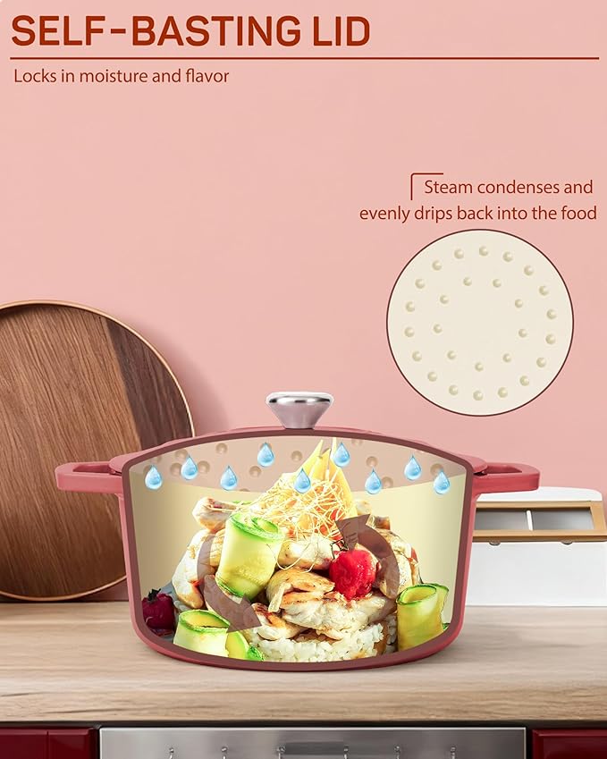 Ciwete Enameled Cast Iron Dutch Oven – 6 Quart Pot - Image 5