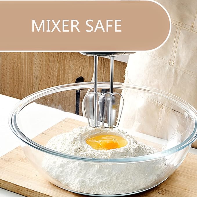 Homwin Glass Mixing Bowls with Lids Set, 8 Pieces Glass Salad Bowl Set with - Image 6