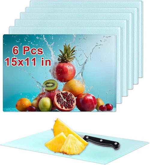 6Pcs Sublimation Cutting Board Blanks, 15x11 Inch Tempered Glass Sublimation by ToBeAce