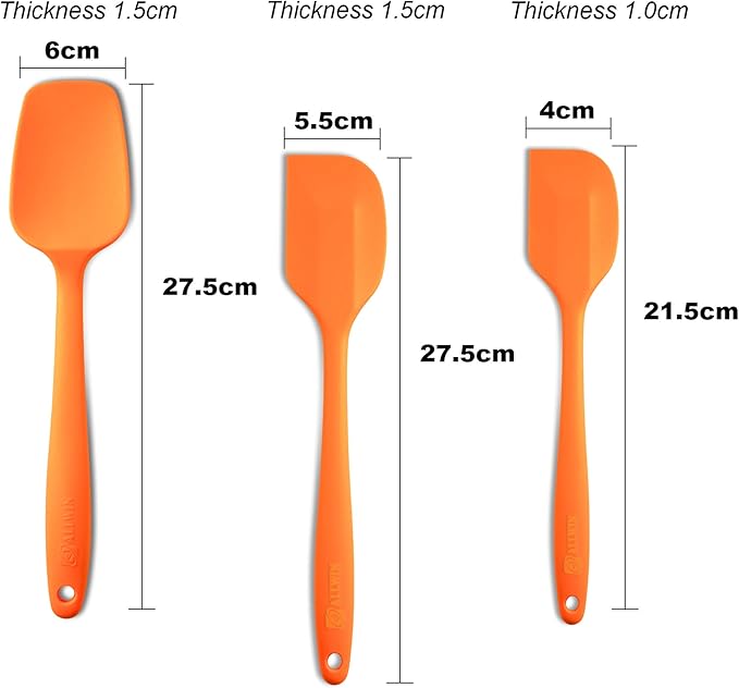 Silicone Spatula 3‑Piece Set Heat Resistant 600°F Non‑Stick Rubber Spatulas - Image 2