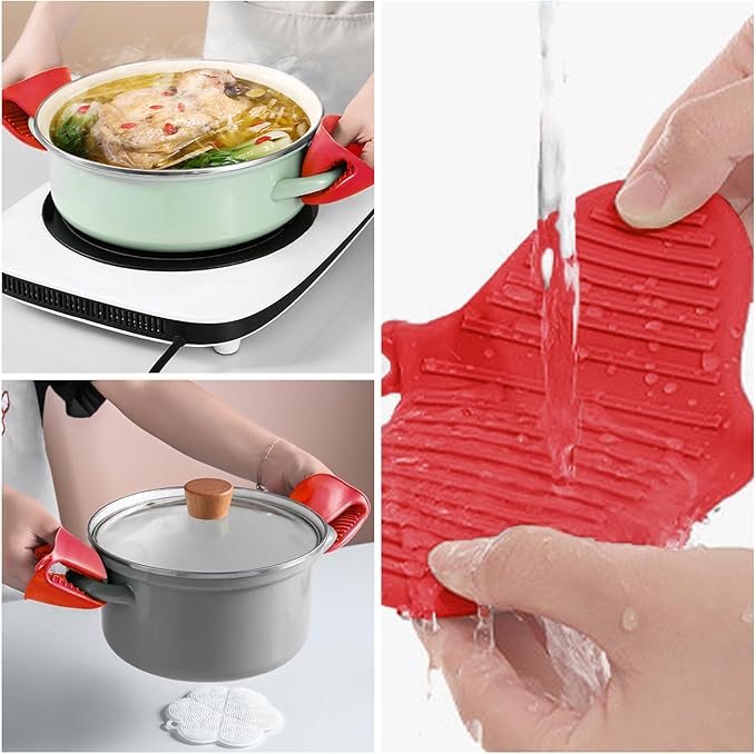NEPAK 2 Pairs Oven Mitts Heat Resistant, Mini Silicone Oven Gloves, Pinch Grips - Image 5