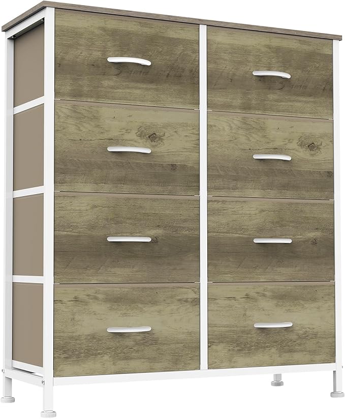 Sweetcrispy 8 Drawer Dresser for Bedroom Large Fabric Storage Tower Organizer by Sweetcrispy