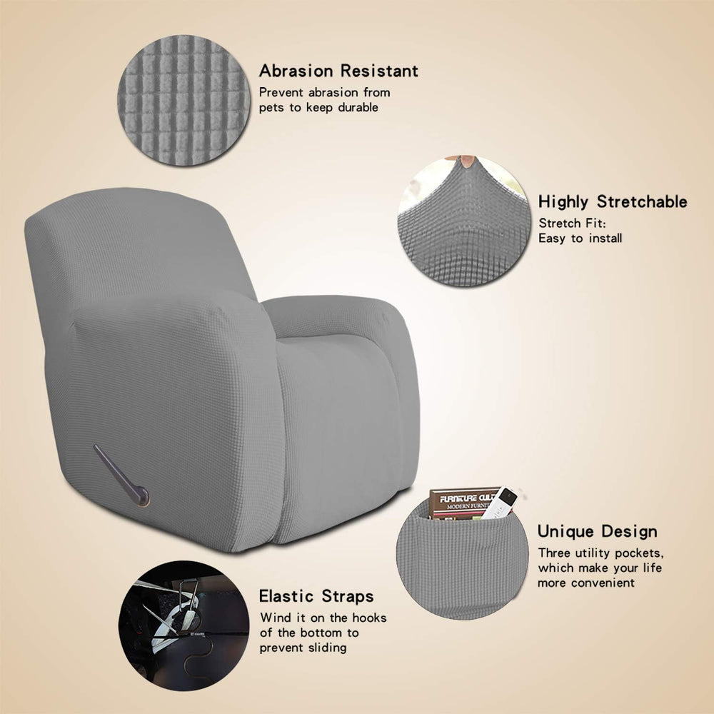 Easy-Going Oversized Recliner Chair Stretch Cover Sofa Slipcover Light Gray