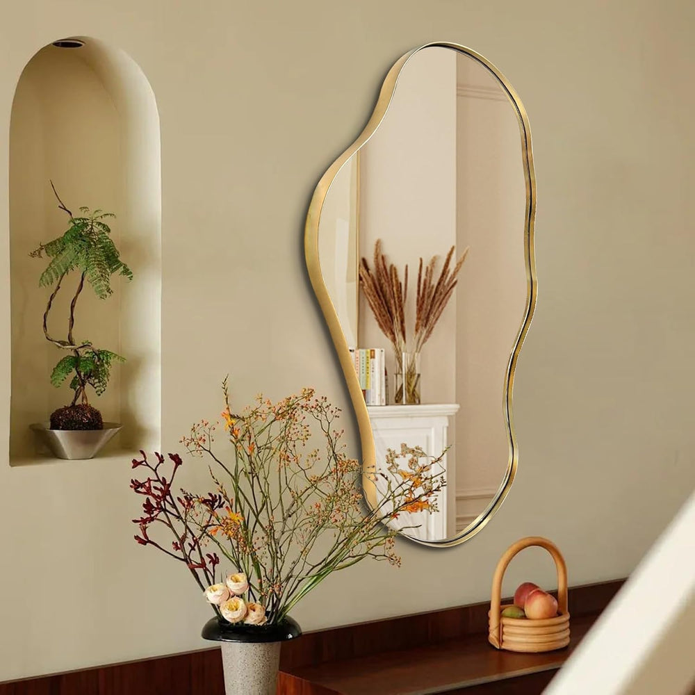 Irregular Wall Mirror, 30"x20" Asymmetrical Decorative Accent Mirro...