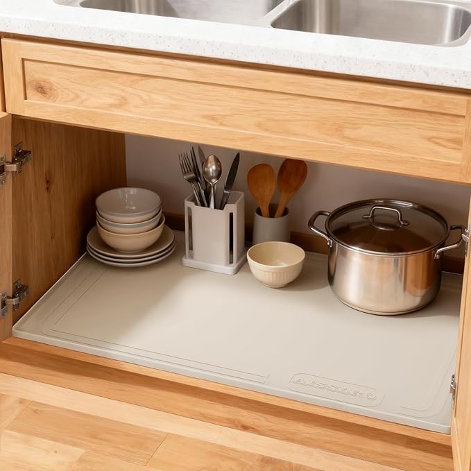 Aisslro Under Sink Mat 34" X 22", Waterproof Silicone Cabinet Organizer - Image 8